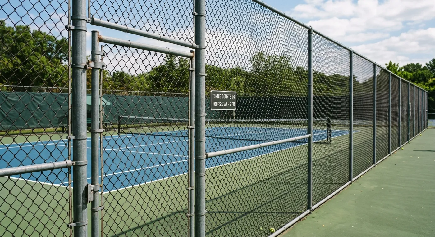 Tennis court fencing